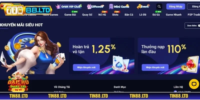 Sân chơi TIN88 luôn tung ra ưu đãi khủng, hấp dẫn nhất thị trường