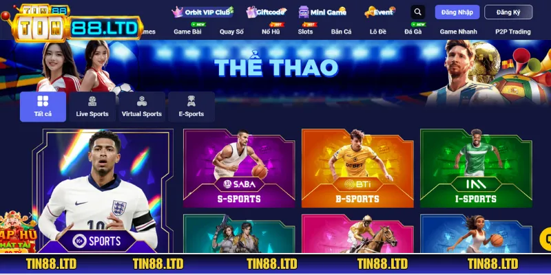 Sảnh Thể Thao TIN88 cung cấp đủ mọi hình thức cá cược mới mẻ hấp dẫn